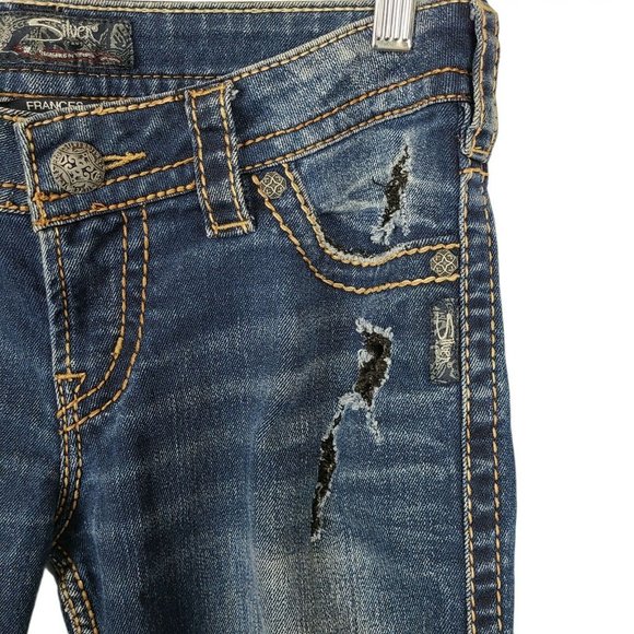 Silver Women's Bootcut Jeans Size 28x33 Distressed - Picture 6 of 12